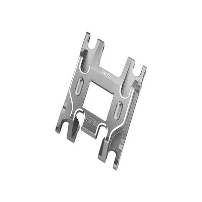 Aluminum 7075-T6 Chassis Skid Plate for Traxxas 1:18 TRX4M Ford Bronco Crawler 97074-1 / TRX4M Land Rover Defender 97054-1 / TRX4M K10 High Trail Crawler 97064-1 Upgrades - Silver