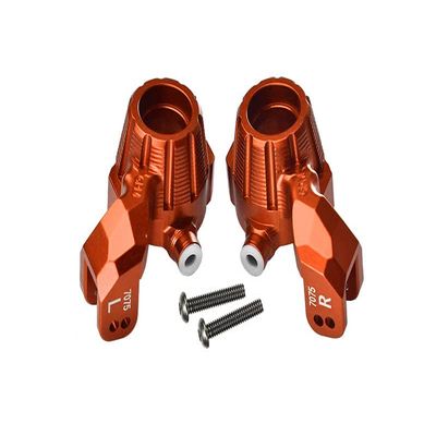 Aluminum 7075-T6 Front Knuckle Arms Steering Blocks for Traxxas 1:10 4WD MAXX 89076-4 / 4WD MAXX with WideMAXX 89086-4/1:8 4WD Maxx Slash 6S 102076-4 Upgrades - Orange