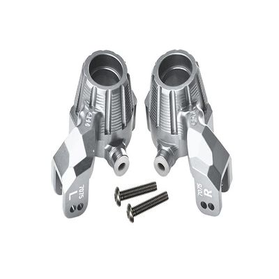Aluminum 7075-T6 Front Knuckle Arms Steering Blocks for Traxxas 1:10 4WD MAXX 89076-4 / 4WD MAXX with WideMAXX 89086-4/1:8 4WD Maxx Slash 6S 102076-4 Upgrades - Silver