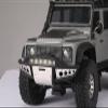 Nylon and Stainless Steel Universal Front Bumper with 6 Led Light Bulbs for Traxxas 1:18 TRX4M Ford Bronco Crawler 97074-1 / TRX4M Land Rover Defender 97054-1 Upgrades - Black view 4