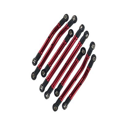 Aluminium 6061-T6 High Clearance Adjustable Links Tie Rod Linkages for Traxxas 1:18 TRX4M Ford Bronco Crawler 97074-1 / TRX4M Land Rover Defender 97054-1 Upgrades - Red