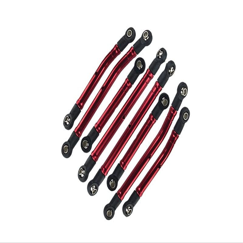 Aluminium 6061-T6 High Clearance Adjustable Links Tie Rod Linkages for Traxxas 1:18 TRX4M Ford Bronco Crawler 97074-1 / TRX4M Land Rover Defender 97054-1 Upgrades - Red
