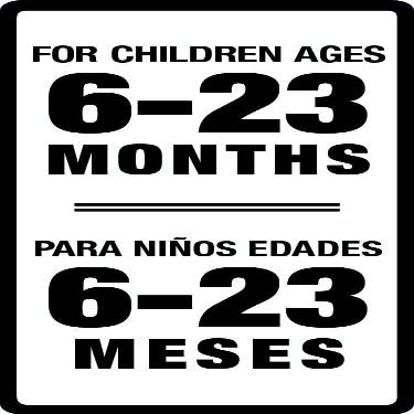 Age Group 6-23 Months Warning Label in English and Spanish