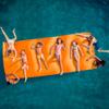 15 x 6 FT Floating Water Mat Foam Pad Lake Floats Lily Pad, 3-Layer XPE Water Pad with Storage Straps for Adults Outdoor Water Activities view 3