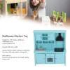 Dollhouse Kitchen Toy, Wooden Lifelike Miniature Kitchen Cabinet Furniture Set Educational Toy for 1:12 Miniature Doll House Dollhouse Kitchen Furniture view 2
