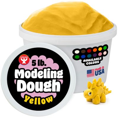 Hygloss Play Modeling Dough for Kids Safe & Non-Toxic Sensory Dough for Arts and Crafts 5 lb Tub Play Clay for Toddler Activities, Preschool Classroom Must-Haves Yellow Color, Unscented