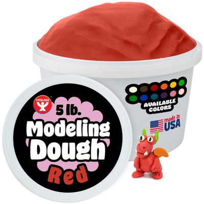 Hygloss Play Modeling Dough for Kids  Safe & Non-Toxic Sensory Dough for Arts and Crafts  5 lb Tub  Play Clay for Toddler Activities, Preschool Classroom Must-Haves  Red Color, Unscented