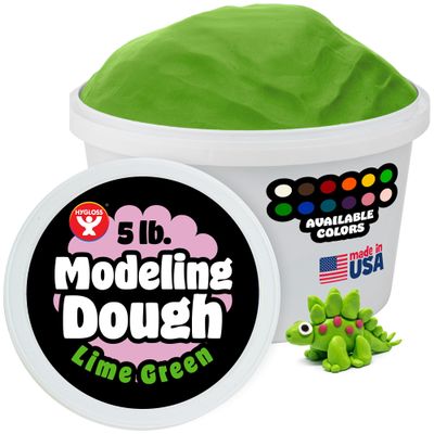 Hygloss Play Modeling Dough for Kids Safe & Non-Toxic Sensory Dough for Arts and Crafts 5 lb Tub Play Clay for Toddler Activities, Preschool Classroom Must-Haves Lime Green Color, Unscented
