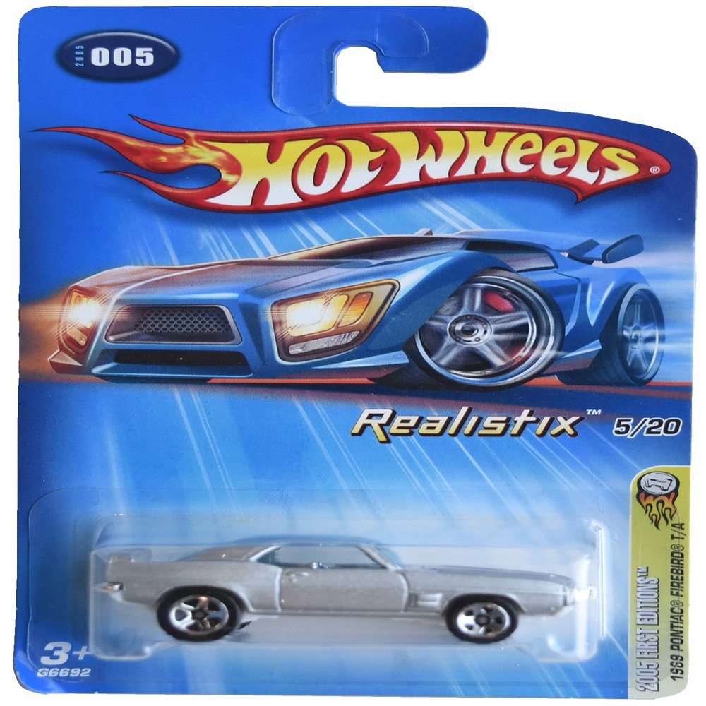 Hot Wheels 1969 Pontiac Firebird T/A, Realistix 2005 First Editions 5/20 [Silver]