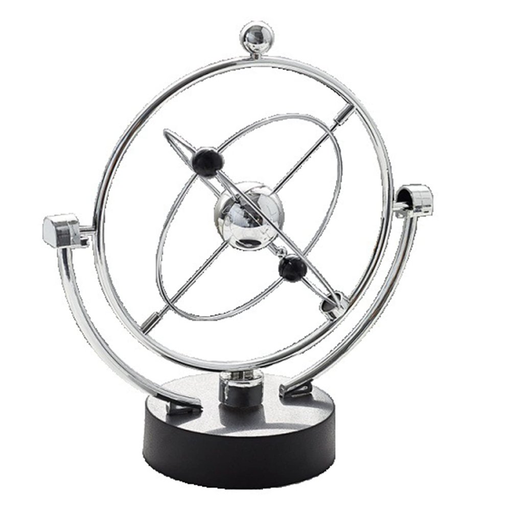 MOUDOAUER 4*AA Perpetual Motion Kinetic Orbital Revolving Gadget Perpetual Motion Desk Art Toy Accessory Office Decor Gift