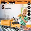 CALEST Remote Control Construction Dump Truck Toy RC Vehicle,6 Channel Trucks Toys with 2 Rechargeable Batteries1/24 Scale Dump TrucksBirthday Gifts Ideas for Boys Age 3-8 Year Old view 2