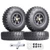 HobbyPark Brass 1.0 Beadlock Wheels and Tires for Traxxas TRX4M Upgrades Parts Axial SCX24 1/24 RC Crawler Replacement (4-Pack) (Tpye E) view 1