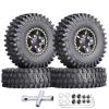 Hobbypark Brass 1.0 Beadlock Wheels and Tires for TRX4M Upgrades Axial SCX24 1/24 RC Crawler Replacement Parts, Set of 4 (Type A) view 1