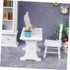 FUNOMOCYA 1pc White Desk Wood Furniture Miniature Furniture White Computer Desk Dollhouse Table 1 12 Scale Miniature Desk for Dollhouse Model House Table Study view 2