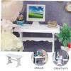 FUNOMOCYA 1pc White Desk Wood Furniture Miniature Furniture White Computer Desk Dollhouse Table 1 12 Scale Miniature Desk for Dollhouse Model House Table Study view 4