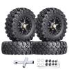 HobbyPark Brass 1.0 Beadlock Wheels and Tires for Traxxas TRX4M Upgrades Parts Axial SCX24 1/24 RC Crawler Replacement (4-Pack) (Tpye B) view 1