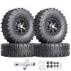 Hobbypark Brass 1.0 Beadlock Wheels and Tires for Traxxas TRX4M Upgrades Parts Axial SCX24 1/24 RC Crawler Replacement (4-Pack) (Tpye C) view 1