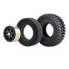 HobbyPark Brass 1.0 Beadlock Wheels and Tires for Traxxas TRX4M Upgrades Parts Axial SCX24 1/24 RC Crawler Replacement (4-Pack) (Tpye D) view 4