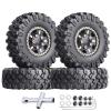 HobbyPark Brass 1.0 Beadlock Wheels and Tires for TRX4M Upgrades Axial SCX24 1/24 RC Crawler Replacement Parts, Set of 4 (Type B) view 1