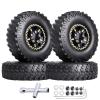 HobbyPark Brass 1.0 Beadlock Wheels and Tires for TRX4M Upgrades Axial SCX24 1/24 RC Crawler Replacement Parts, Set of 4 (Type E) view 1