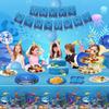 246 Pack Under the Sea Party Supplies Ocean Sea Party Tableware Set - Plates Cups Napkins Tablecloth Banner Balloons Cake Toppers for Underwater World Summer Beach Birthday Party Decorations Serves 20 view 4