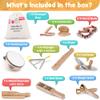 Stoie's Wooden Toddler Musical Instruments with Drum, Flute, Hand Bells, Cymbals, Castanets, Triangle, for Babies and Toddlers, Eco Friendly Montessori Educational Toy view 2