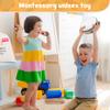 Stoie's Wooden Toddler Musical Instruments with Drum, Flute, Hand Bells, Cymbals, Castanets, Triangle, for Babies and Toddlers, Eco Friendly Montessori Educational Toy view 3