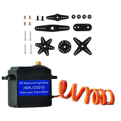 MOUDOAUER RC Robot Cars 15KG Servo Motor Waterproof High Torque Servo, Metal Gear Digital Servo for 1/10 1/8 High-Speed RC Car