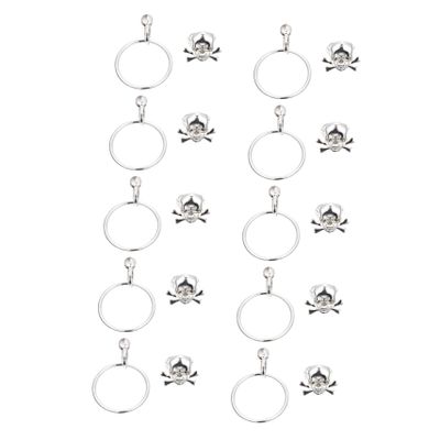 Ciieeo 20pcs Pirate Skull and Earrings for Halloween for Boys and Girls Pirate Parties and Decorations Accessories