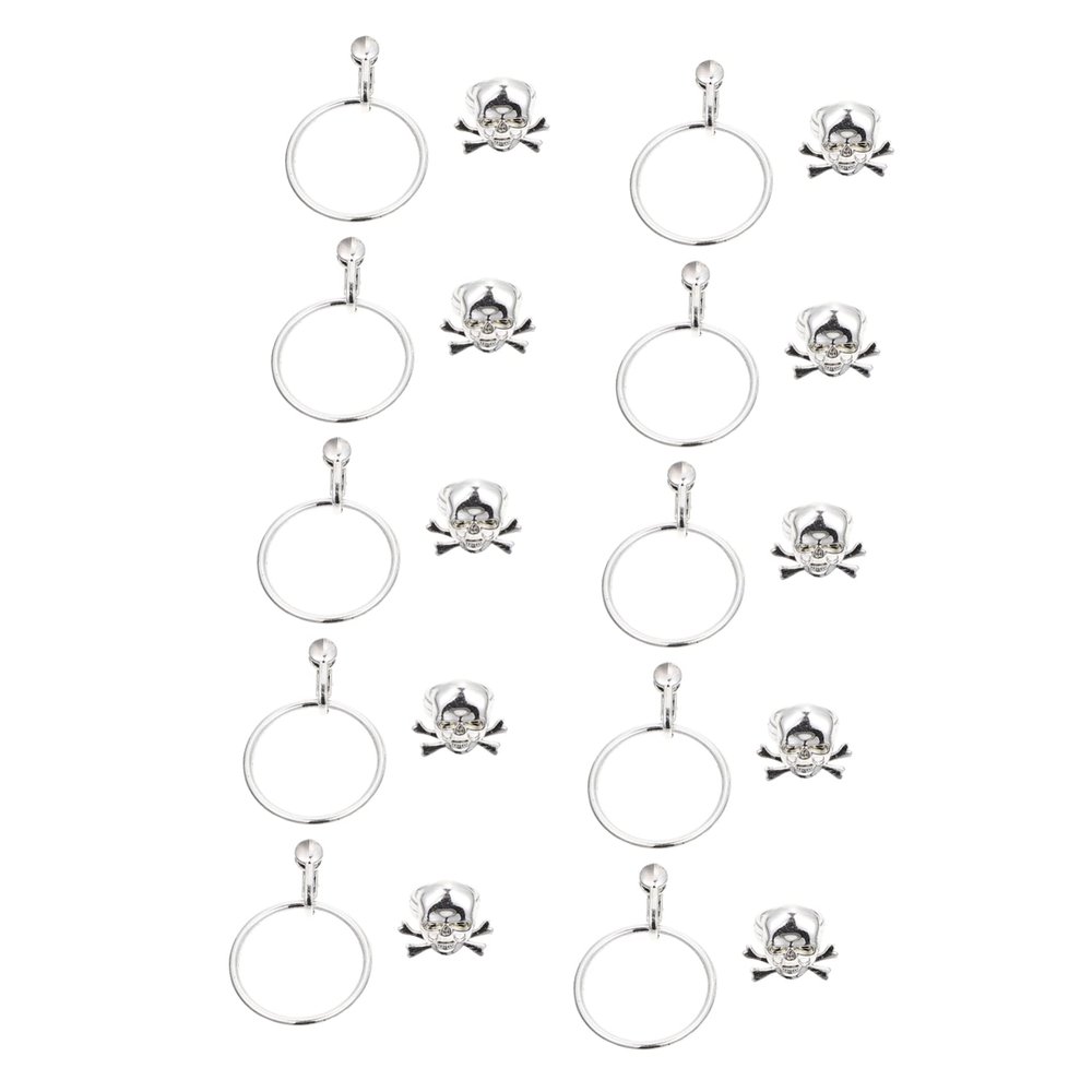 Ciieeo 20pcs Pirate Skull and Earrings for Halloween for Boys and Girls Pirate Parties and Decorations Accessories