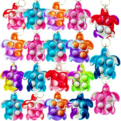 100 Packs Bulk Turtles Mini pop Fidget KeychainBoys and Girls Kids Birthday Party Favors Supplies Summer Classroom Students Prize