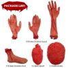Ciieeo 6pcs Halloween Decoration Halloween Costumes Hooded Cape Premie Clothes Halloween Bloody Hands Halloween Party Bloody Prop The Banner Red Body Halloween Decor view 3