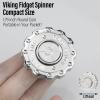 FREELOVE Viking Pirate Magnetic Slider & Fidget Spinners for Adults, Heavy Metal Figette Spin, Premium Bearing, Silent Long Spinning, Small Gossip Desgin, Stainless Steel Nuc Silver view 2