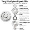 FREELOVE Viking Pirate Magnetic Slider & Fidget Spinners for Adults, Heavy Metal Figette Spin, Premium Bearing, Silent Long Spinning, Small Gossip Desgin, Stainless Steel Nuc Silver view 3