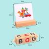 Almencla Wooden Reading Block Letter Spelling Block Easy Using Early Learning Toy Activity Game Short Vowel Rods Montessori Toy for Children's Day view 3