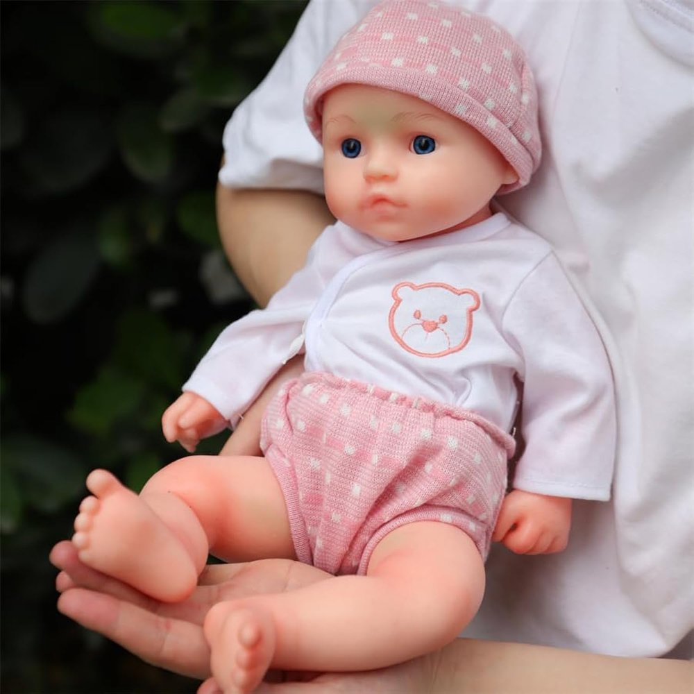 SERENDOLL 16.5 inch Realistic Full Silicone Baby Doll,Lifelike Reborn Baby Dolls, Toy, and Collectible.Bald Girl 004