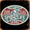 10 x 14 METAL SIGN - Football Competition Train Hard Play Hard (BLACK BACKGROUND) - Vintage Rusty Look view 1