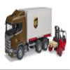 Bruder 03582 Scania Super 560R UPS Logistics Truck with Forklift view 1
