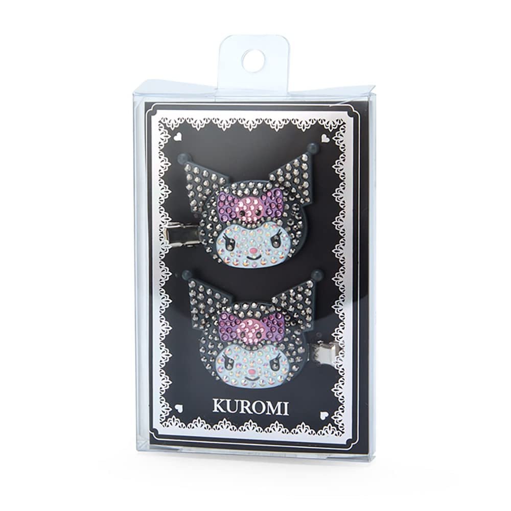 SANRIO Kuromi Clear/Black Medium Hair Clip (2 Pack) - Accessories: Bangs Clip Jewel Deco