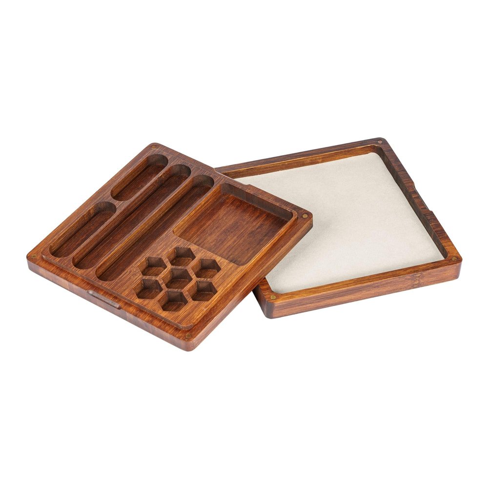 UDIXI 2 in 1 DND Dice Box, Bamboo Storage Box with Magnetic Lid & D&D Dice Holder Case, Dice Rolling Tray Combined into One for RPG, Tabletop Games | Holds 6 Sets of Polyhedral Dice