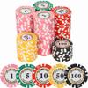 125pcs Clay Poker Chips Denominations 13.5 Gram Blacakjack Casino Chips Numbered Bulk Iron Clay Composite Poker Chip Set Casino Games Gambing Poker Texas Hold'em Black jack,Card Club Late Night view 1