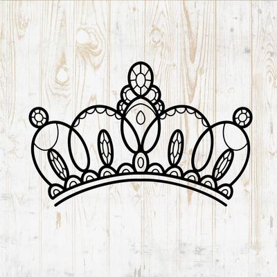 Tiara Decals Peel and Stick - Wall Vinyl Decals Stickers - Princess Prom Birthday Crown Wedding Silhouette - Car Window Truck Laptop Tumbler - Cafe Bar Store Girls Kids Nursery Room Decor DWSV17863