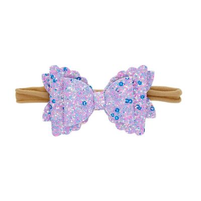 KAGAYD Newbron Girl Headbands Bow Elastic Bow Hairband Cute Baby Hair Sequin Rope Girls Baby Care (D, One Size)