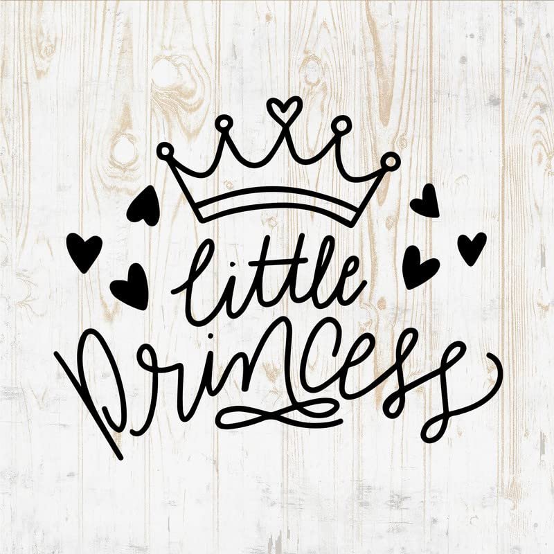 Princess Decals Peel and Stick - Wall Vinyl Decals Stickers - Cute Princess Quote Crown Birthday Party - Car Window Truck Laptop Tumbler - Girls Kids Bedroom Nursery Room Decor DWSV17920