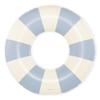 Petites Pommes Swimming Tube for Adults - Durable Inner Tube, Handprinted Classic Striped Design Pool Tubes, Soft Comfort Seaming, Packable Floats for Travel, Light Blue, 47 inch view 1