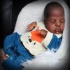 Angelbaby Cute Life Like 20 Inch Reborn Baby Doll Black Boy Sleeping, Realistic New Born African American Baby in Silicone Biracial Doll with Clothes Best Gift Sets for Adults & Kids view 1