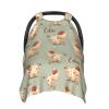 Personalized Baby Car Seat Canopy for Babies with Name, Custom Car Seat Covers for Boys Girls, Infant Opening Minky Nursing Breastfeeding Stroller Cover Carseat Canopies for Newborn (Cute Cow Floral) view 1