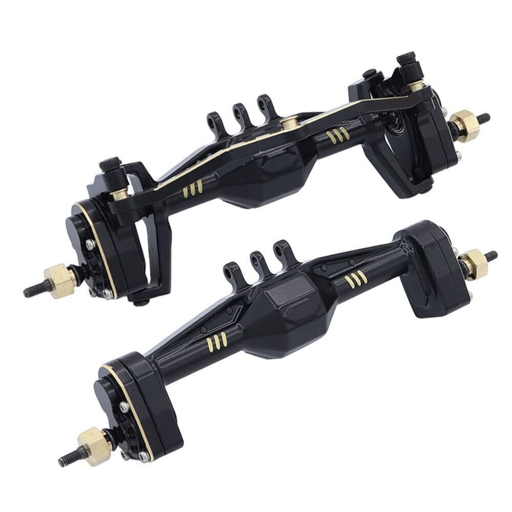 XBERSTAR 1/18 RC Front Rear Axle Assembly Set Brass Front Rear Portal Axle for Traxxas TRX4M 1/18 RC Crawler (1set)