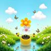 for Apple Blossom Solar Dancing Flower Sunflower, Solar Dancing Ornament, Car Swinging Dancing Car Windowsill Decoration Honey Bee Swing view 2
