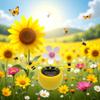 for Apple Blossom Solar Dancing Flower Sunflower, Solar Dancing Ornament, Car Swinging Dancing Car Windowsill Decoration Honey Bee Swing view 3